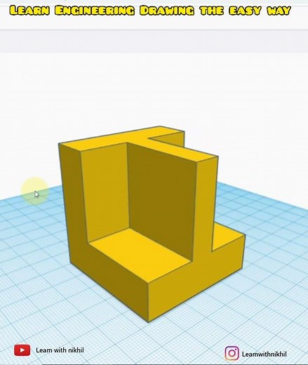 Engineering Drawing | Orthographic Projections using Tinkercad software 03 | Learn with Nikhil