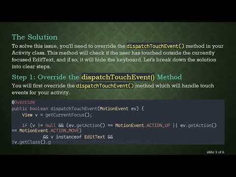 Solution to Hiding Soft Keyboard on Touch Outside of EditText in Android