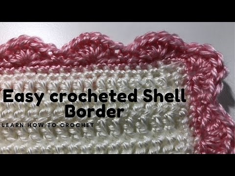 Easy Shell Border #5: Learn How to crochet a simple shell border.