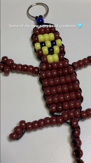 I made more Pony Bead Patterns🐒 #ponybeads #beads #beadwork