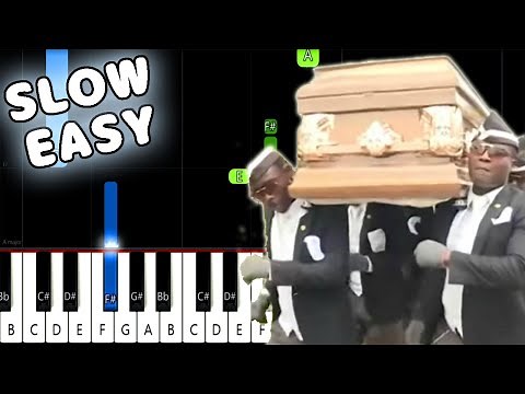 Coffin Dance - SLOW EASY Piano Tutorial [animelovemen]