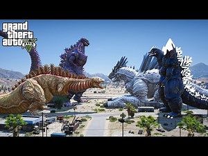 Team Second form Shin Godzilla vs Spacegodzilla, Titanus Shimo - The New Battle ( GTA V Mods )