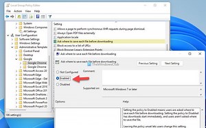 How to enable Save As prompt in Google Chrome