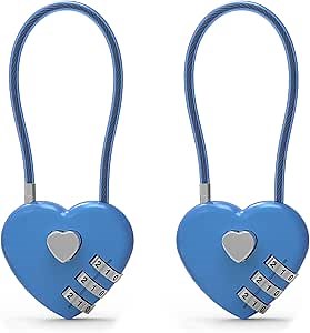 3 Digit Combination Lock, Combo Cable Lock with Code, Small Padlock Combination with Cable, for Luggage, Suitcase, Gym Locker, Backpack Bag Zipper, Cabinet, Mailbox, Outdoor Fence Gate