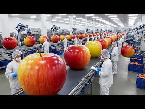 Inside a Factory: How Fresh Apples Are Harvested and Mass-Processed (Full Process)