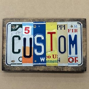 Personalized License Plate Letter Sign - Real Cut License Plates to Spell Out Your Words - Personalized Decor for Home, Office, or Unique Gifts - Vintage Style Wall Art
