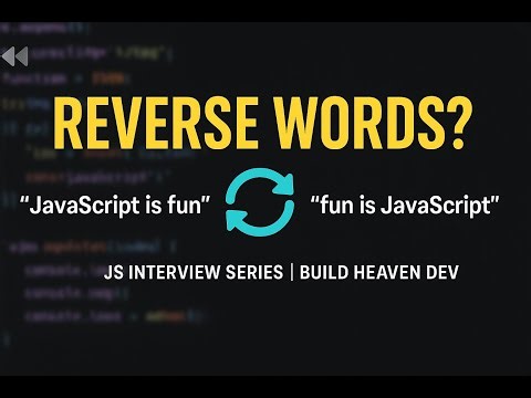 Reverse Words in a Sentence | JavaScript Interview Question 🔥