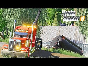 OIL TANKER WRECKS & RESCUED BY WRECKER (45 TON SEMI CRASH) | FS19