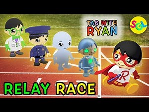 TAG WITH RYAN: Fun Relay Race with Red Titan + more characters | Ryan ToysReview Game App