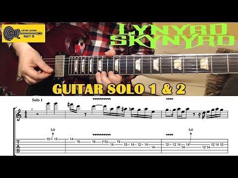 SWEET HOME ALABAMA Guitar Solos 1 & 2 Lynyrd Skynyrd TABS - GUITAR LESSON TUTORIAL COVER with TAB