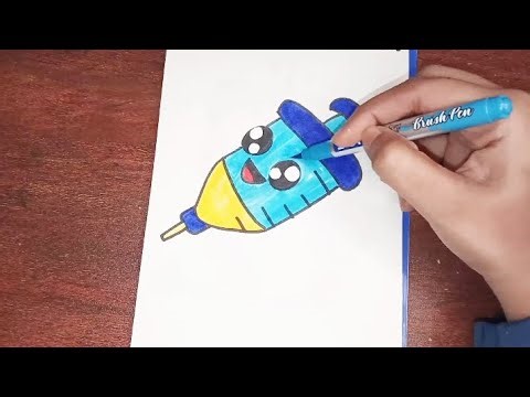How to draw cute easy injection cartoon drawing.