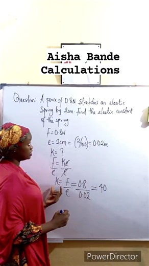 5.3K views · 419 reactions | Physics- How to calculate the elastic constant of a spring | Aisha BANDE calculations | Facebook