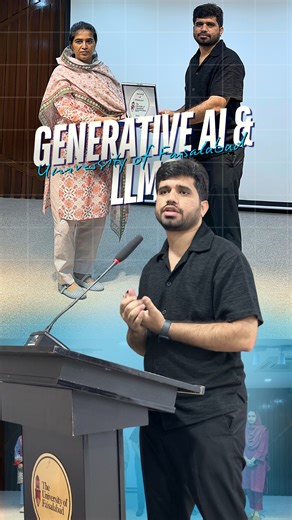 🎓 Exploring the Power of Large Language Models (LLMs)! 💡 At the University of Faisalabad, Department of Computer Sciences, we explored how LLMs are shaping the future of Generative AI, from intelligent chatbots to creative content generation. 🚀🤖 Thank you for inviting me to share this amazing experience! 🙏 #GenerativeAI #LLMS #artificialintelligence #TUF #computerscience #innovation #futuretech #AIRevolution | Naveed Sarwar