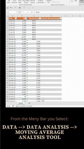 Excel Made Easy: Creating a Dynamic Moving Average with the Offset Function