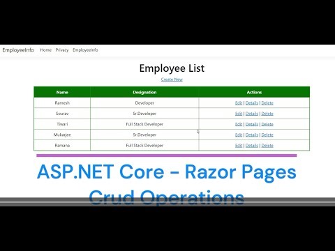 ASP.NET Core CRUD Operations || Razor Pages || A Complete Guide