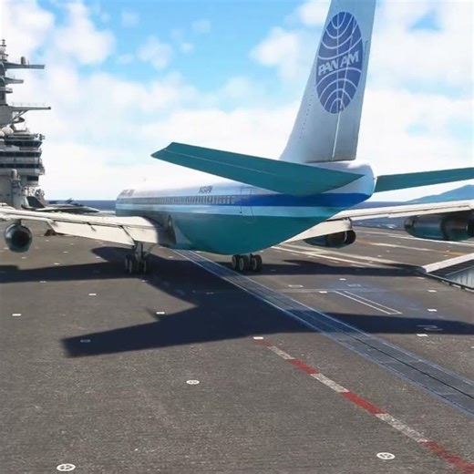 B-707 Reverse Itself on The Carrier Deck | 4K UHD | MSFS