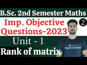 Bsc 2nd semester math objective questions | Matrices and differential equations bsc 1st year 2nd sem