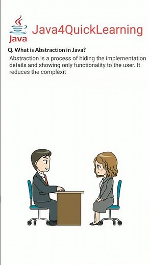 What is Abstraction in java #java #abstraction #inrerface #interview #freshers #java4quicklearning