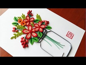 Paper Quilling Flower For beginner Learning Video 21 // Paper Flower Design