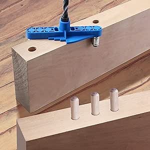 Ruitool Dowel Jig Kit Self-Centering Line Scriber, Center Locator, Drill Guide Straight Hole Puncher, Wood Dowel jig, Drilling and Marking Tools for Woodworking