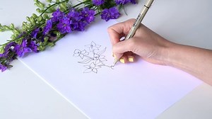 Day 19 of 31 Day Flower Drawing Challenge! Today we’re drawing the larkspur! These flowers provide a fun pop of color in any garden. #larsdrawingchallenge | The House That Lars Built