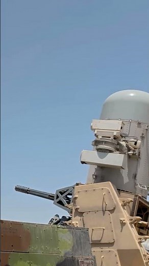 Firing the Land Based Phalanx Weapon System LPWS, also known as the Centurion C-RAM