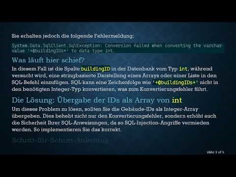 Wie man die SQL Parameterkonvertierung in C# korrekt handhabt