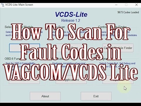 How to scan for fault codes in VAGCOM/VCDS Lite