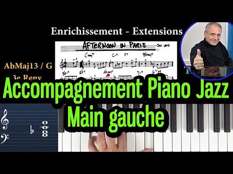 Cours d`accompagnement jazz. Comment enrichir les accords de main gauche au piano. (Tutoriel).