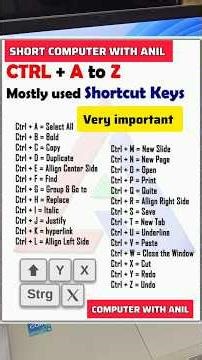 A To Z Shortcut Keys Very important Shortcut Keys_ #computer #laptop #windows #pc #computerknowledge