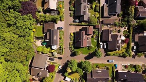 Download An aerial view of a suburban neighborhood for free