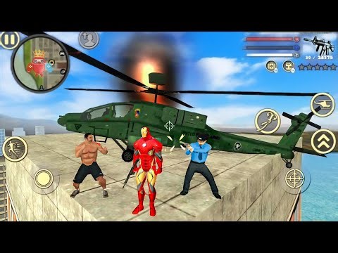 Iron Rope Hero Vice Town: Tank and Helicopter - Android Gameplay