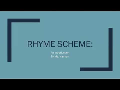 Rhyme Scheme: Explained