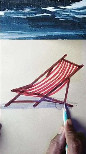 How to draw a simple easy chair | beach chair drawing easy | #art #shortsfeed #beach