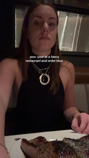 Experience Blue Rare Steak at a Fancy Restaurant