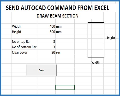 How to draw rectangle in AutoCAD from Excel