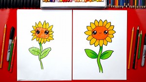 How To Draw A Sunflower - Art For Kids Hub — Free Drawing Lessons for Kids -