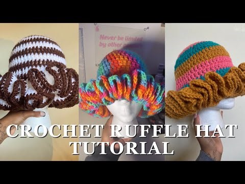HOW TO: CROCHET RUFFLE HAT TUTORIAL (intermediate crocheters)🧶 ￼ #crochet #tutorial