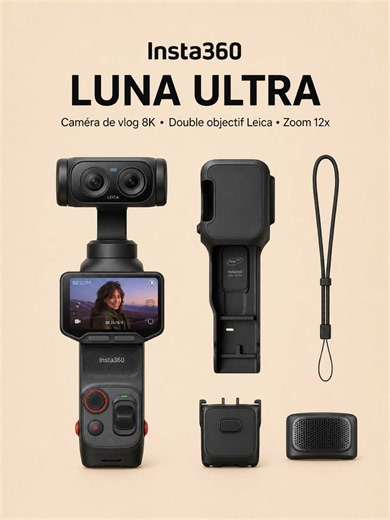 Insta360 Luna Ultra — caméra vlog 8K double objectif Leica