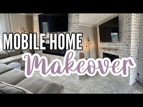 Single wide mobile home makeover | remodeling our living room wall | DIY fireplace/TV wall insert🔨