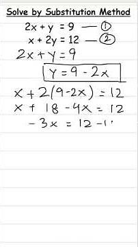 Substitution method to solve linear equations system ! #grade10maths #class10 #substitutionmethod