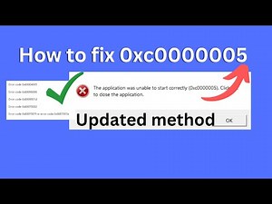How to fix error code 0xc0000005 | Application Error 0xc0000005