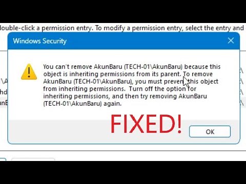 FIX ~ You Can't Remove Because This Object is Inheriting Permissions From Its Parents