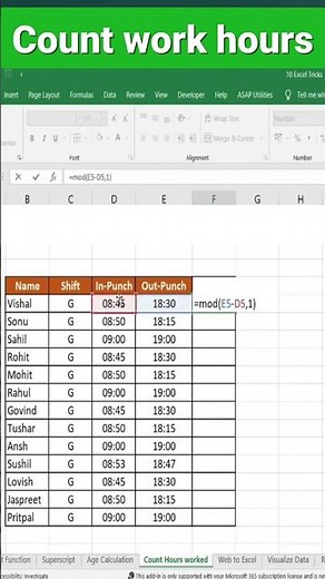 What's Your Total Work Hours This Week Check in Excel