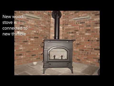 Install Woodstove to Masonry Chimney with New Thimble