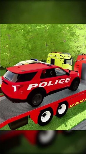 TRANSPORTING AND PARKING POLICE CARS, AUDI, JEEP, DACIA, FORD, COLORFUL VEHICLES ON MAN TRUCKS. FS22