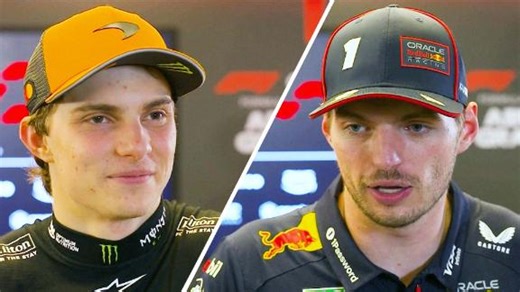 Max Verstappen reacts to Lando Norris claiming his first F1 world championship