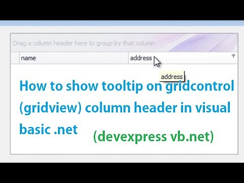 How to show tooltip on gridcontrol (gridview) column header in visual basic .net | (DevExpress)
