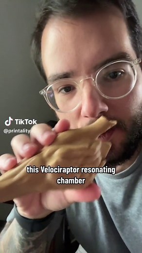 This Velociraptor resonating chamber makes a shrieking sound that is bound to scare your friends. #fyp #foryou #foryoupage #velociraptor #jurassicpark #jurassicworld #jp3 #paleontology #3dprinted #3d #3dprinting #tiktok #tiktokviral #tiktoktrending