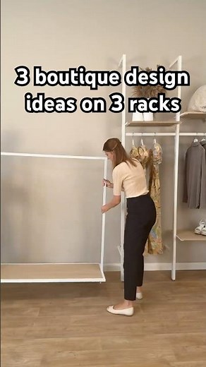 3 ideas for boutique display design with 3 clothing racks #boutiquedesign #storedesign #retailstore